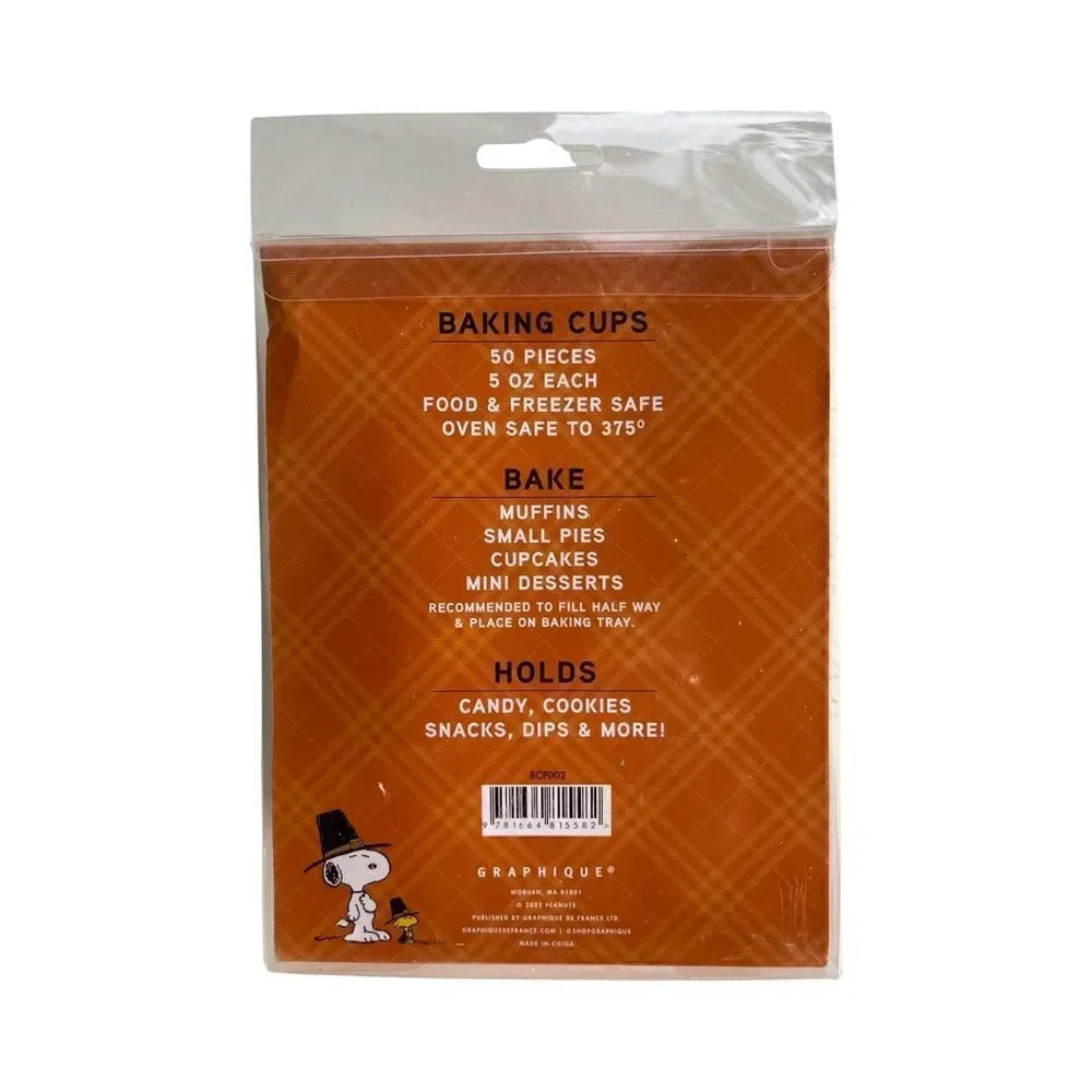 Peanuts “Snoopy” 50 Count Fall Pilgrim Thanksgiving Cupcake Liners
